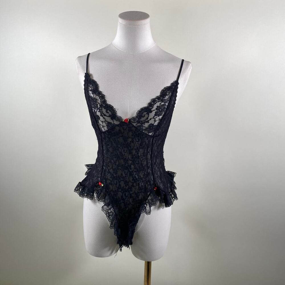 Vintage black lace bodysuit